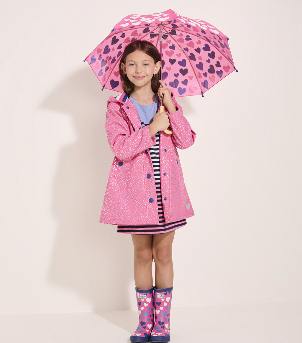 Hatley White Hearts Color Changing Children's Umbrella