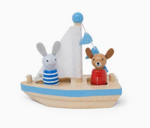 Jack Rabbit Creations Boats & Buddies Bath Toy Dog & Bunny