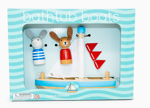 Jack Rabbit Creations Boats & Buddies Bath Toy Dog & Bunny