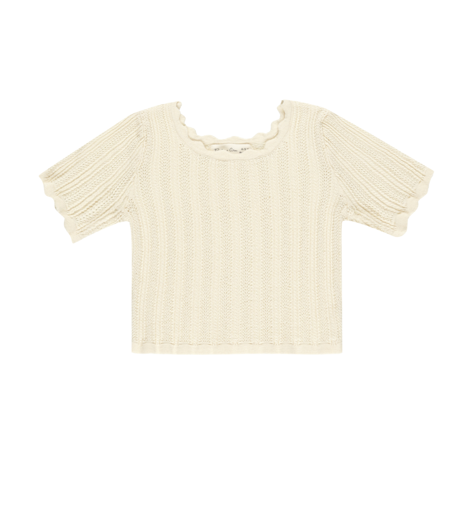 Rylee + Cru Scallop Tee in Natural