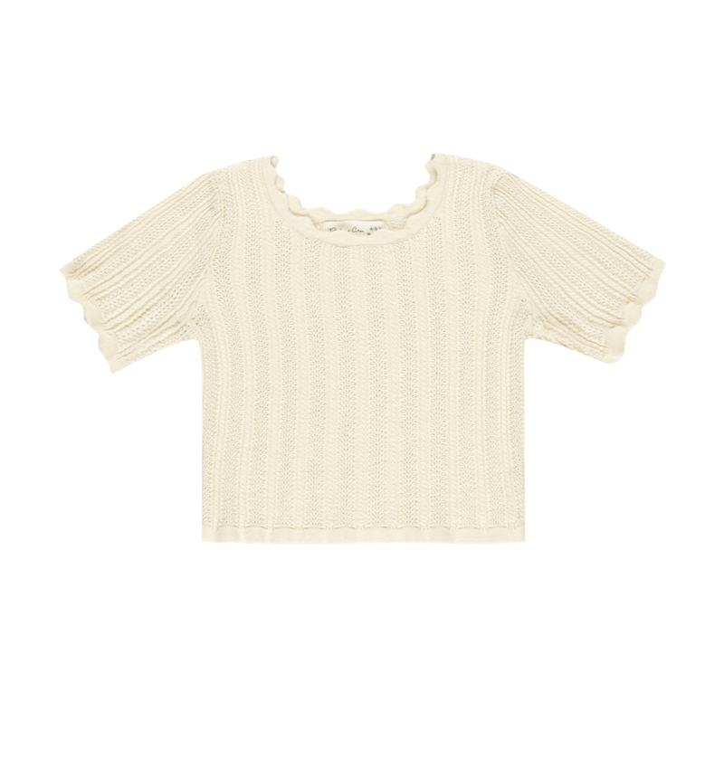 Rylee + Cru Scallop Tee in Natural