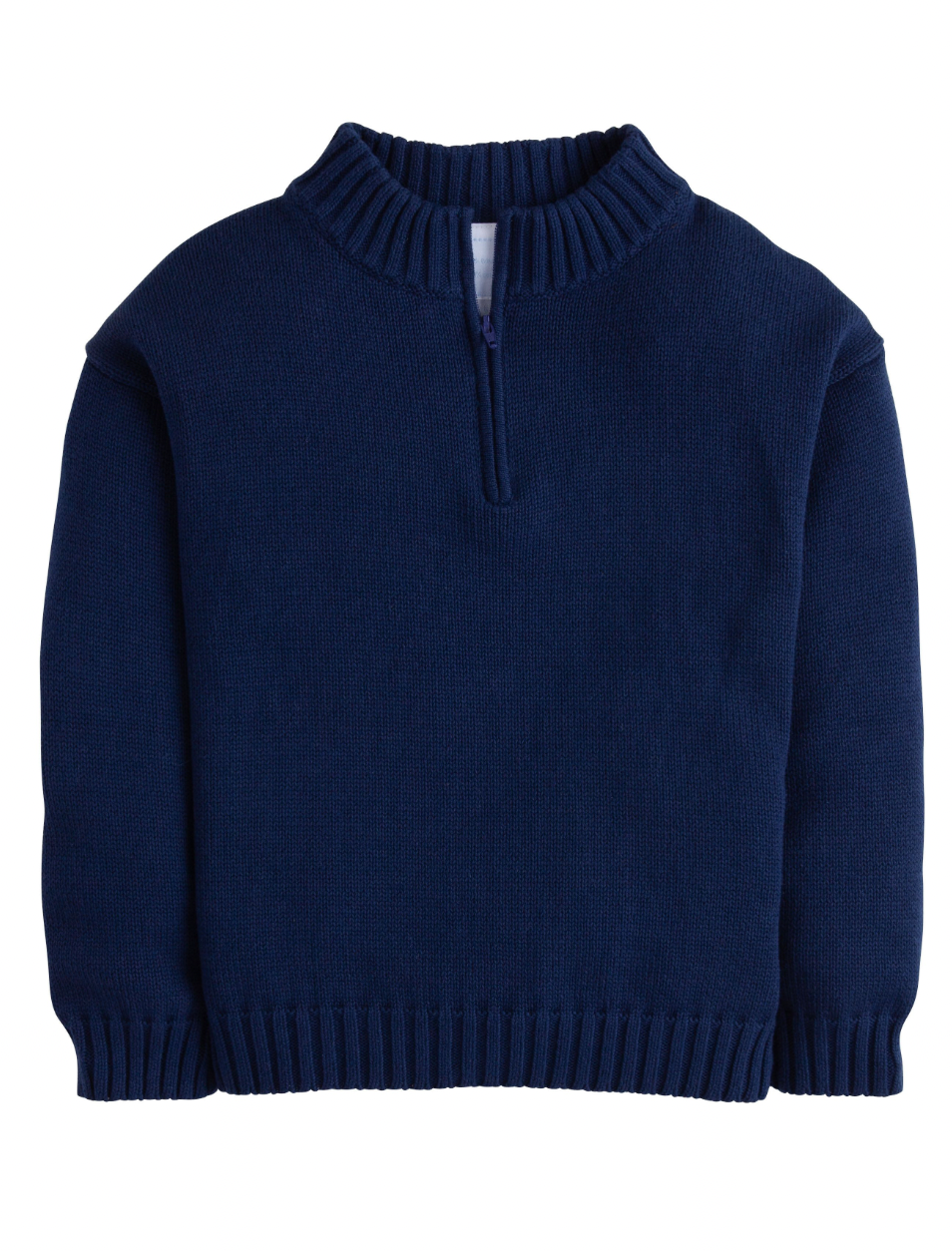 Little English Quarter Zip Sweater in Navy