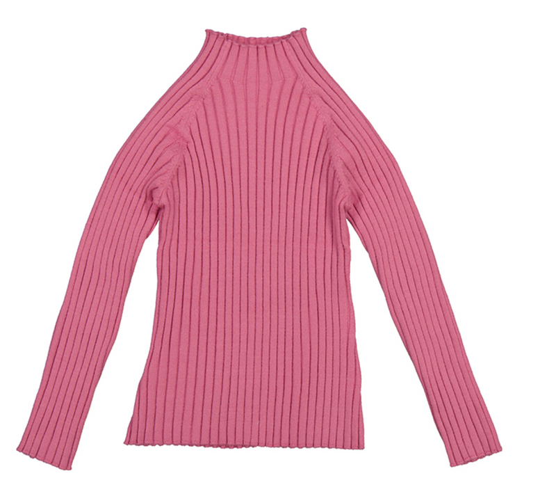 Mayoral Ribbed Mock Neck Sweater in Camellia