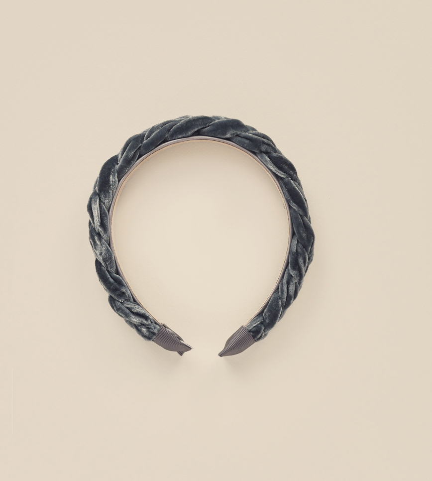 Noralee Velvet Braided Headband in Midnight