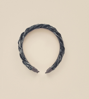 Noralee Velvet Braided Headband in Midnight