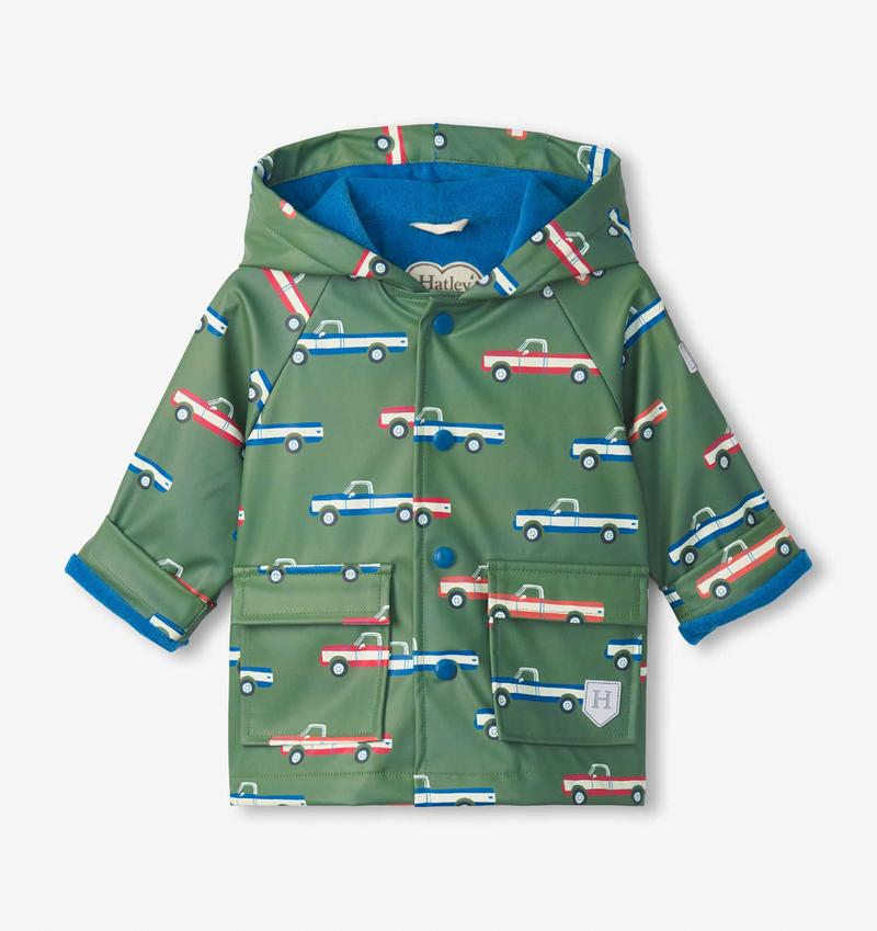 Hatley Snap Raincoat in Big Trucks