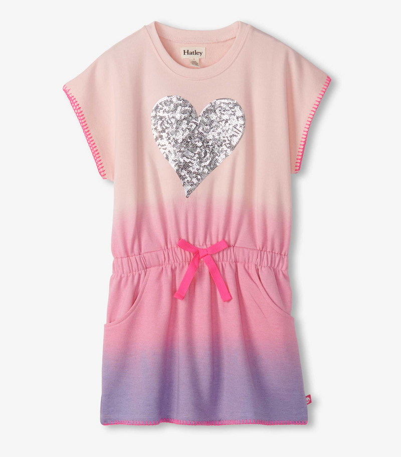 Hatley Dip Dye Slouchy Dress with Heart