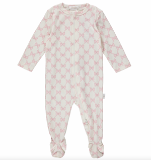 Pimalu Zip Footie in Bows