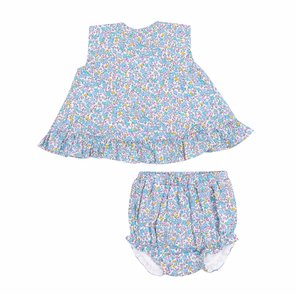 Angel Dear Ruffle Back Top & Bloomer in Flowers And Berries