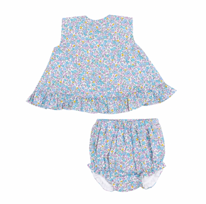 Angel Dear Ruffle Back Top & Bloomer in Flowers And Berries
