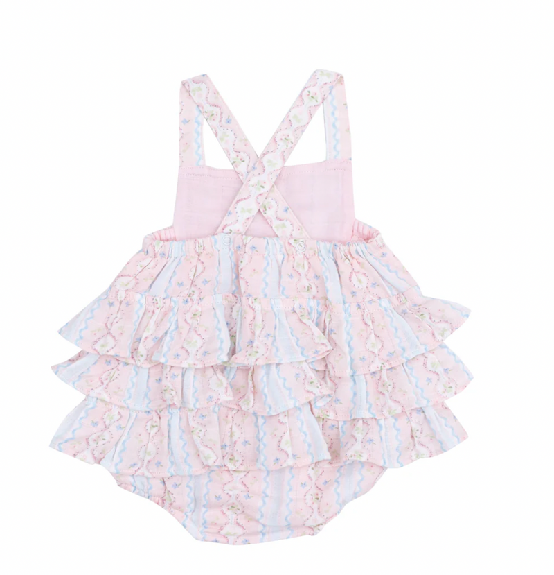Angel Dear Ruffle Sunsuit in Ogee Floral