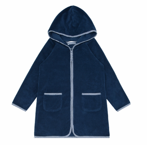 Minnow French Terry Hooded Cover-up in Navy