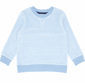 Minnow French Terry Sweatshirt in Light Blue Stripe