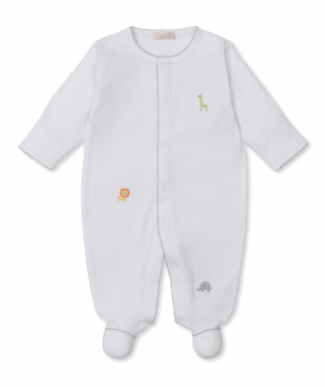 Kissy Kissy Snap Footie with Hand Embroidery in Safari Wild