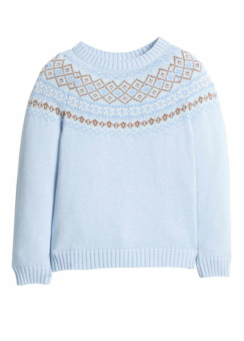 Little English Winthrop Fairisle Sweater in Light Blue
