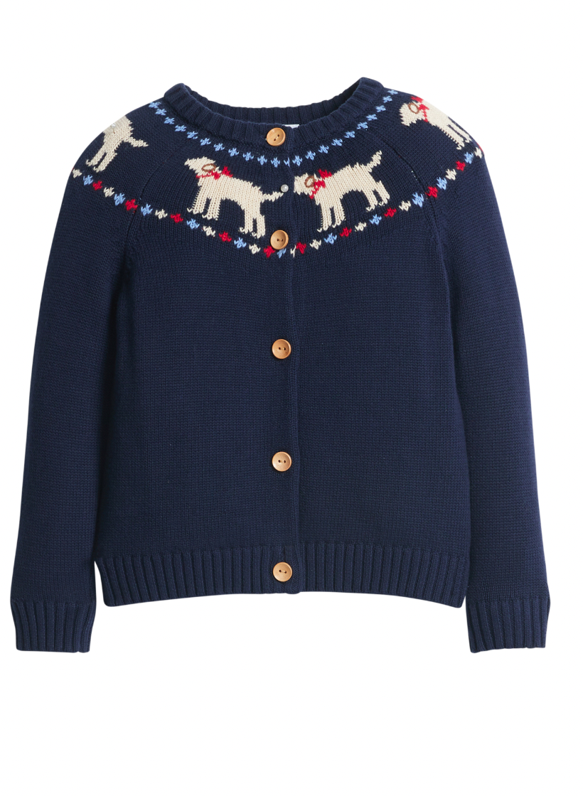 Little English Farisle Cardigan in Lab