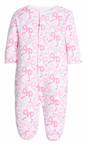 Little English Footie in Pink Bows and Ribbons