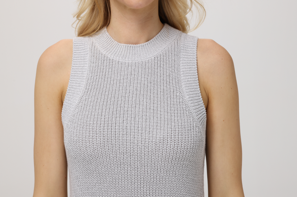 525 America Demi Sweater Tank with Lurex in Glacier