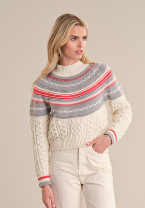 525 America Anya Faire Isle Yoke Pullover in Sea Salt