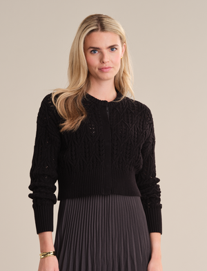 525 America Colby Cropped Cardigan in Black
