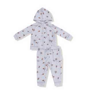 Angel Dear French Terry Hoodie and Jogger Set in Football Field Goal