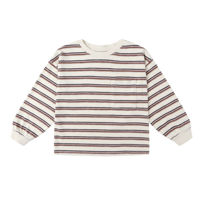 Rylee + Cru Relaxed Long Sleeve Tee in Vintage Stripe