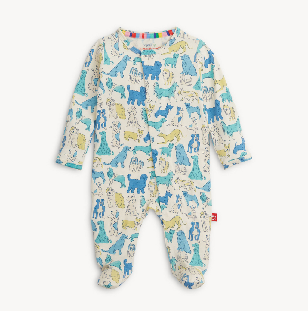 Magnetic Me Modal Footie in Blue It's a Paw-ty