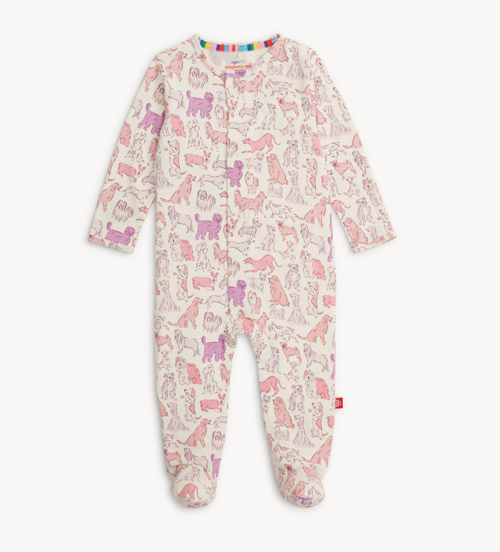 Magnetic Me Modal Footie in Pink It's a Paw-ty
