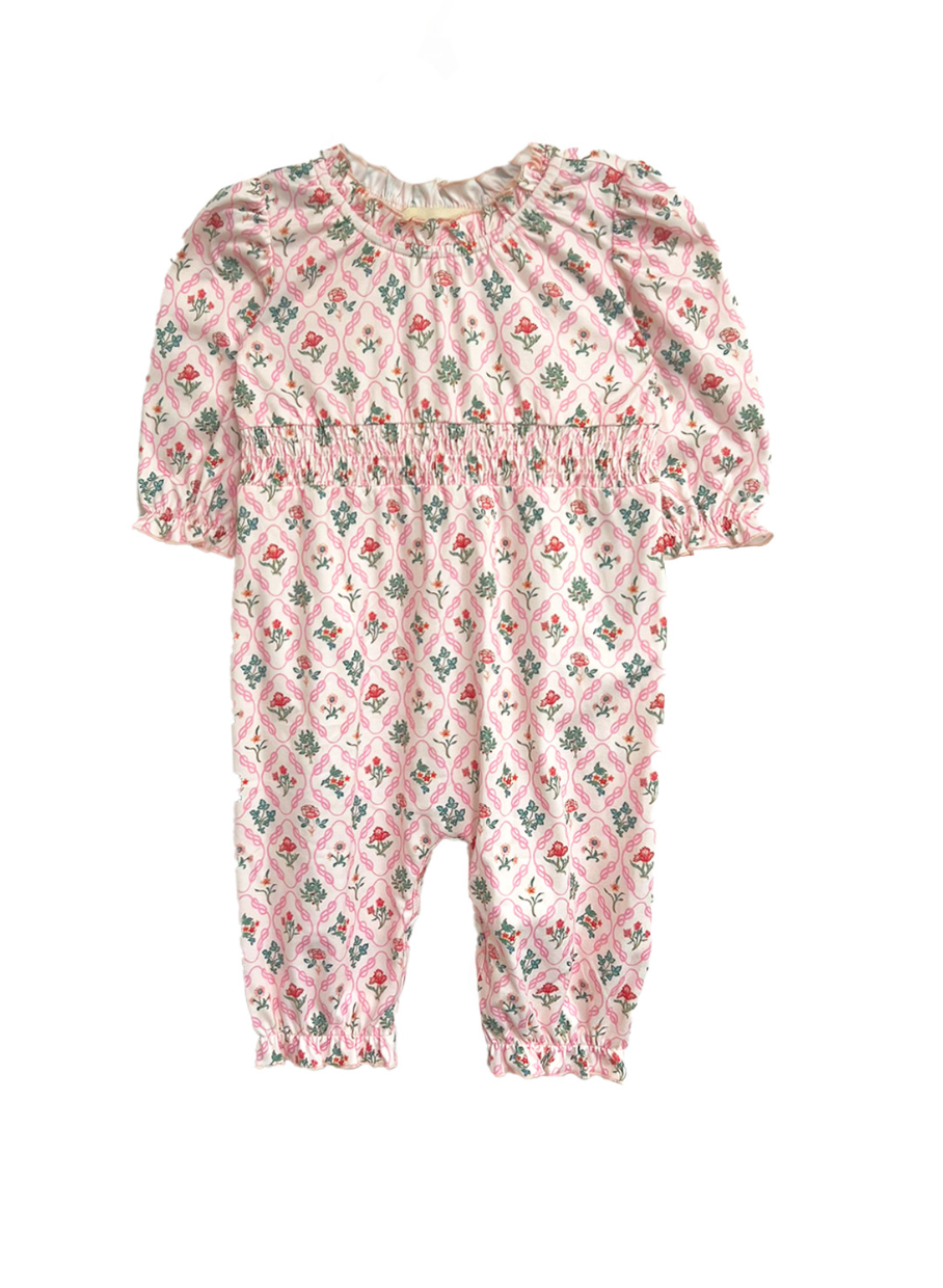 Mabel and Honey Dixie Romper in Pink Floral