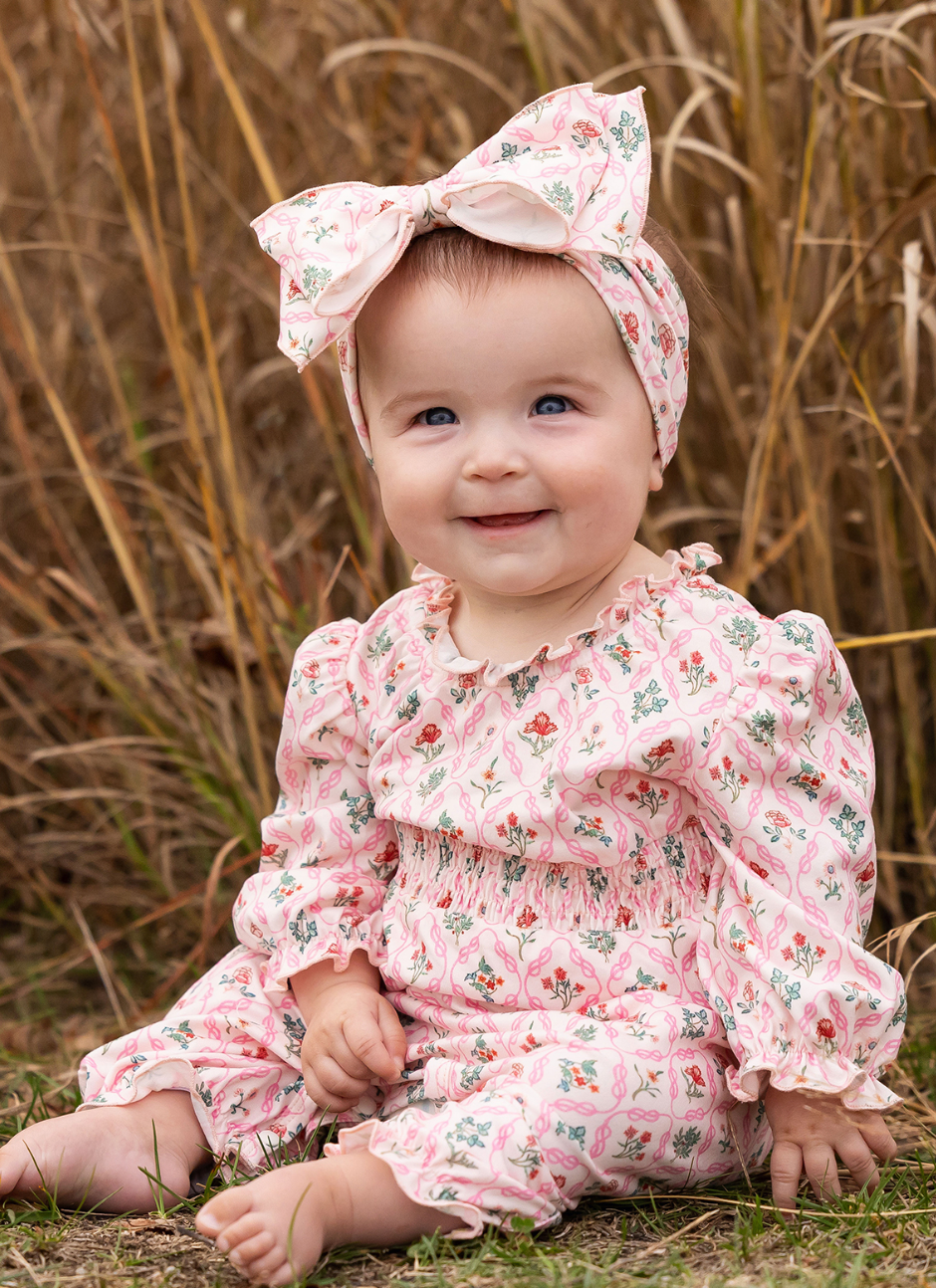 Mabel and Honey Dixie Romper in Pink Floral