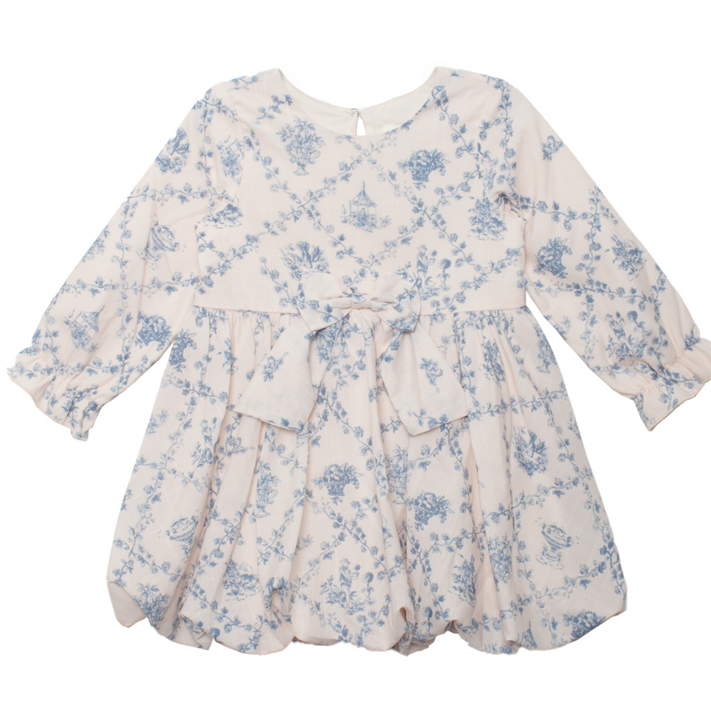 Mabel and Honey Princess Dress in Pale Blue Floral