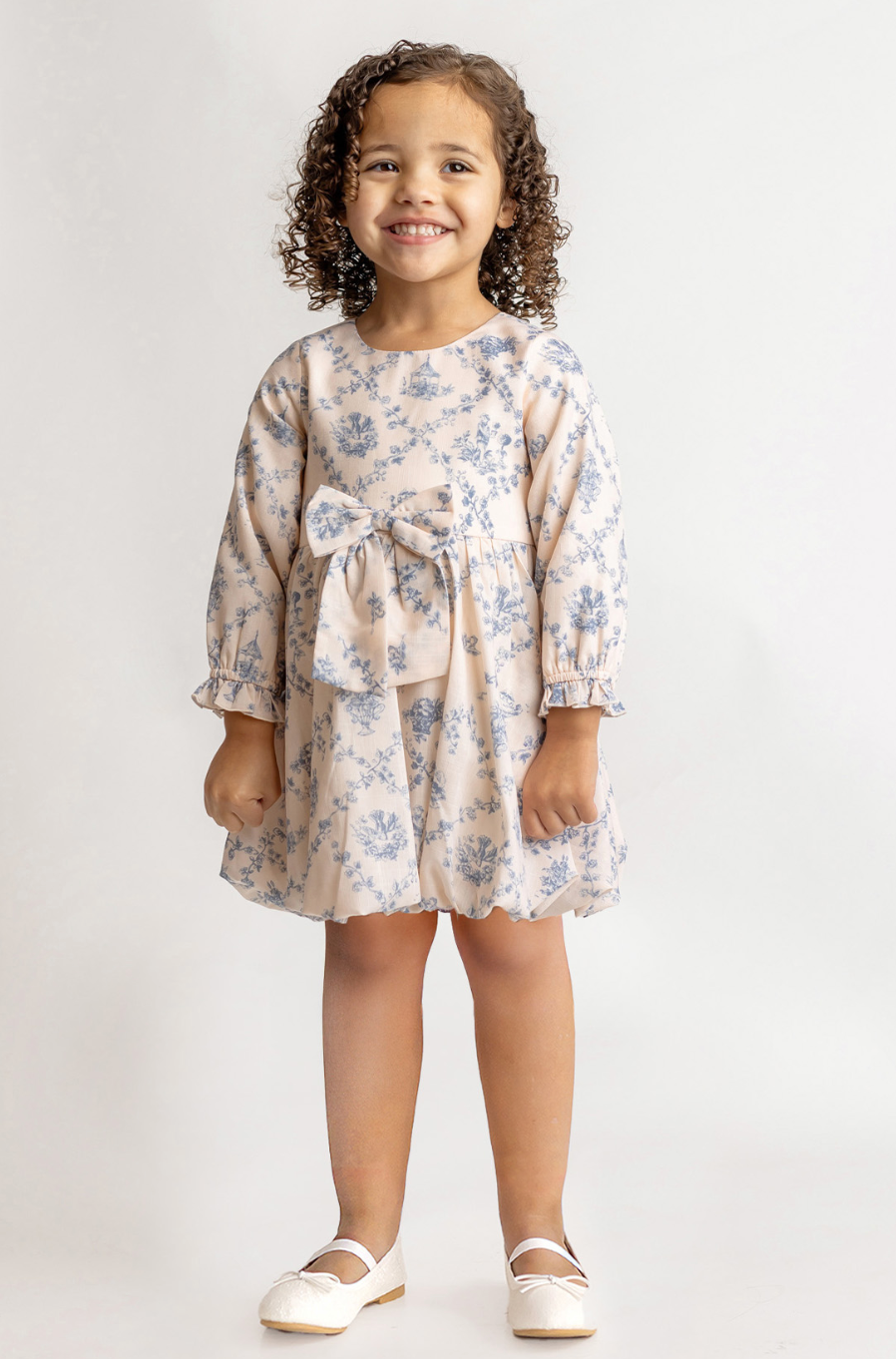 Mabel and Honey Princess Dress in Pale Blue Floral