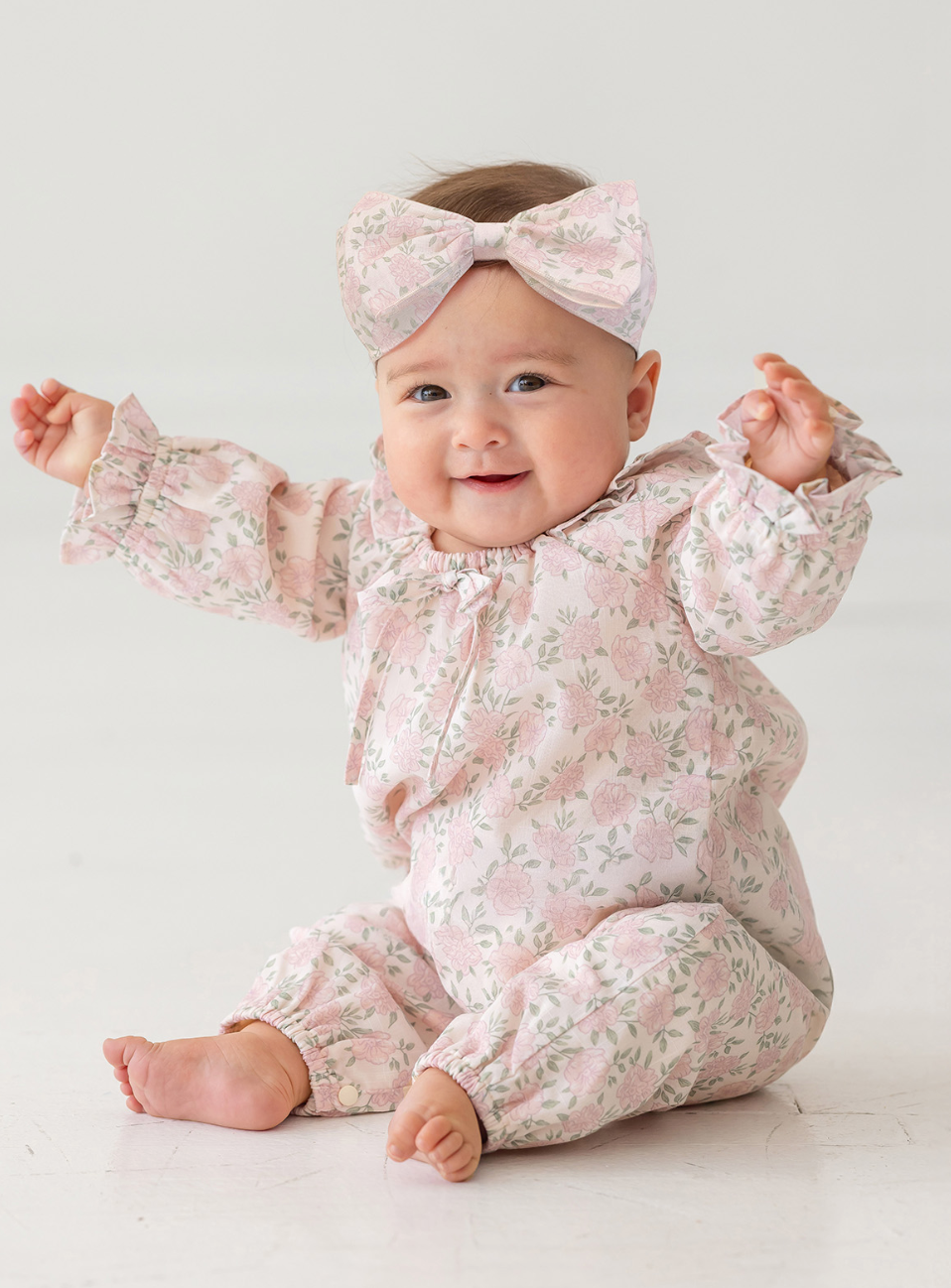 Mabel and Honey Dewy Romper in Rose