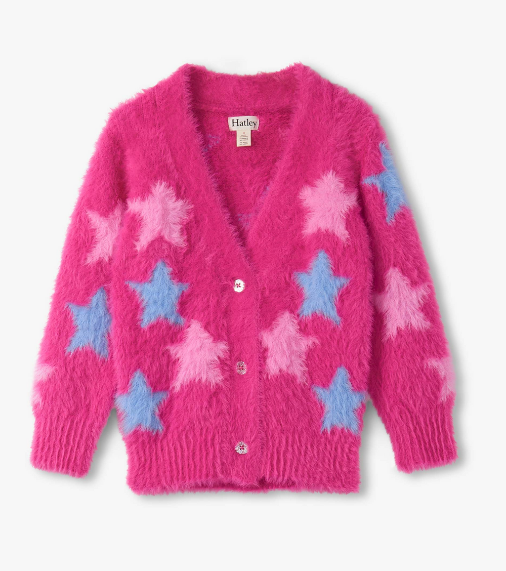 Hatley Fuzzy Cardigan in Sparkling Stars