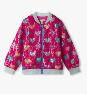 Hatley Bomber Jacket in Pink Busted Hearts