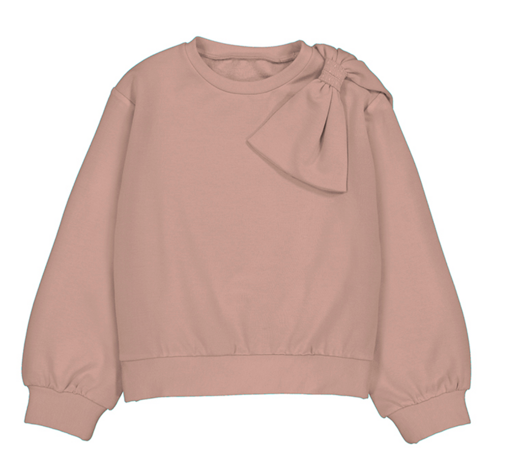 Mayoral Bow Sweatshirt in Make Up Pink