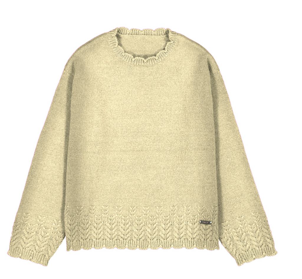 Mayoral Shimmer Knit Sweater in Tapioca