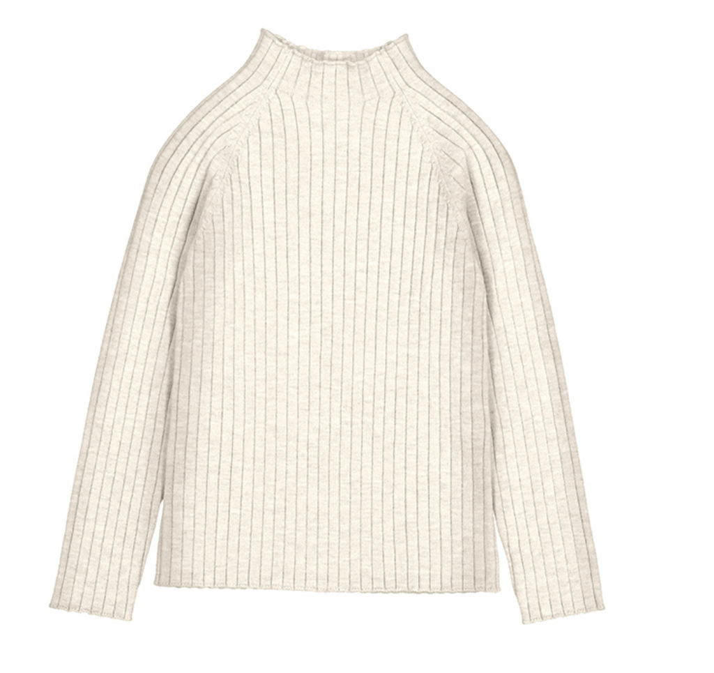 Mayoral Ribbed Mock Neck Sweater in Macchiato