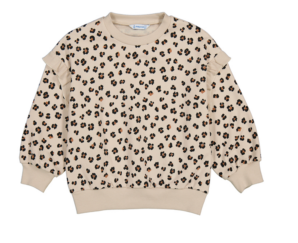Mayoral Ruffle Sweatshirt in Cheetah