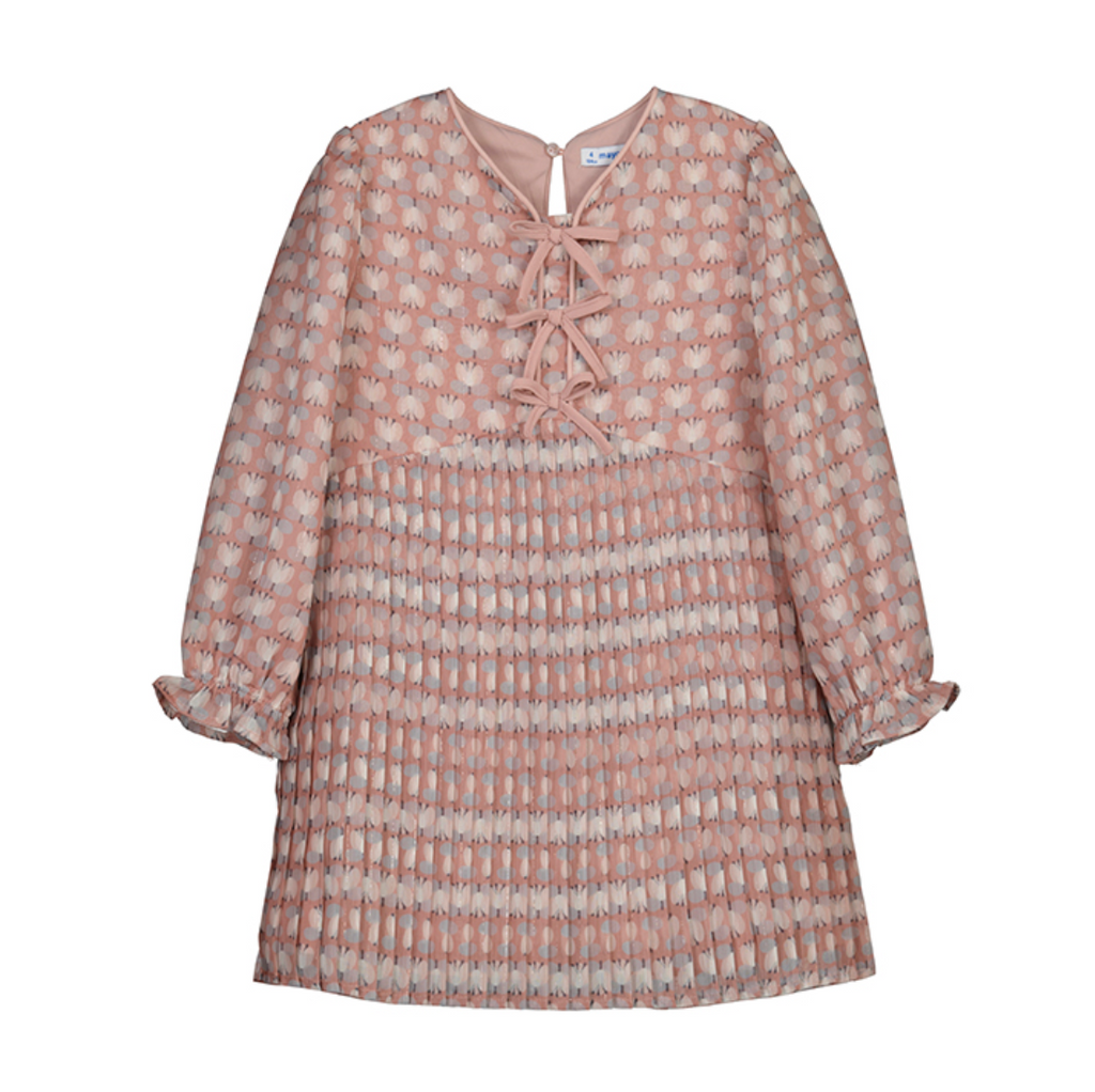 Mayoral Pleated Dress in Pink Floral