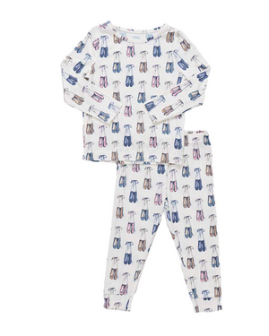 Pink Chicken Pajama Set in Ballet Slippers