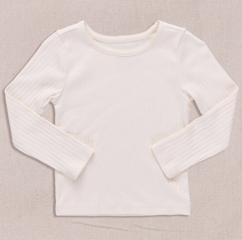 Pink Chicken Coop Seesaw Rib Tee Shirt in Cream