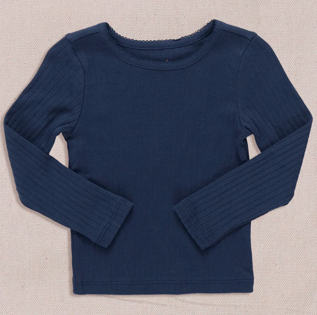 Pink Chicken Coop Seesaw Rib Tee Shirt in Navy