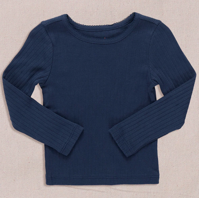 Pink Chicken Coop Seesaw Rib Tee Shirt in Navy