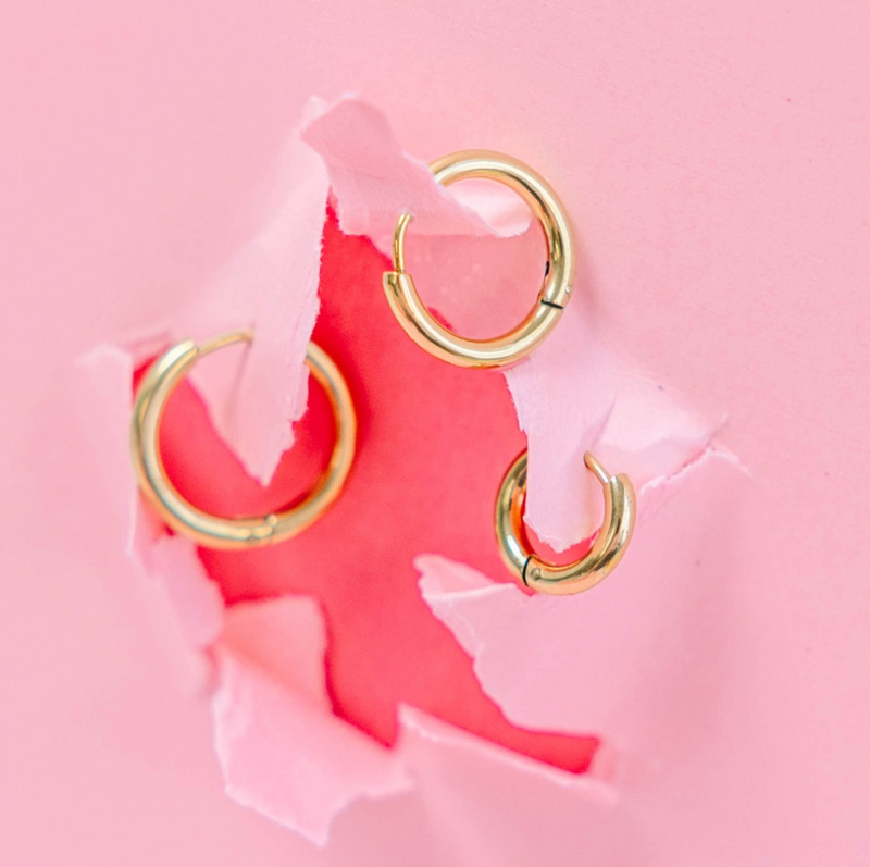 Pierced Co Huggie Earrings-Multiple Colors!