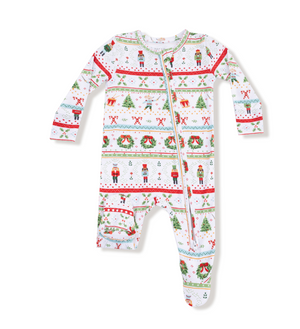 Angel Dear 2 Way Zipper Footie in Nutcracker Faire Isle