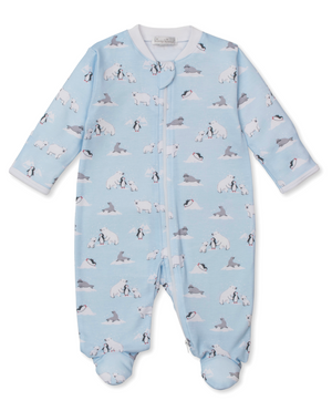 Kissy Kissy Zip Footie in Arctic Awe