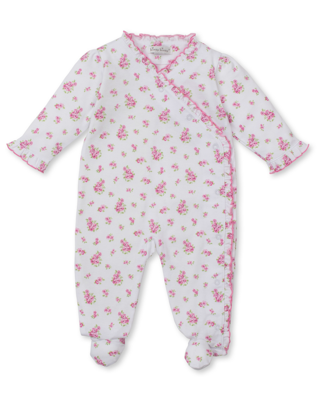 Kissy Kissy Ruffle Snap Footie in Roses and Blooms