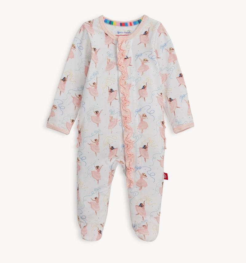Magnetic Me Modal Ruffle Footie in Pretty Pliés
