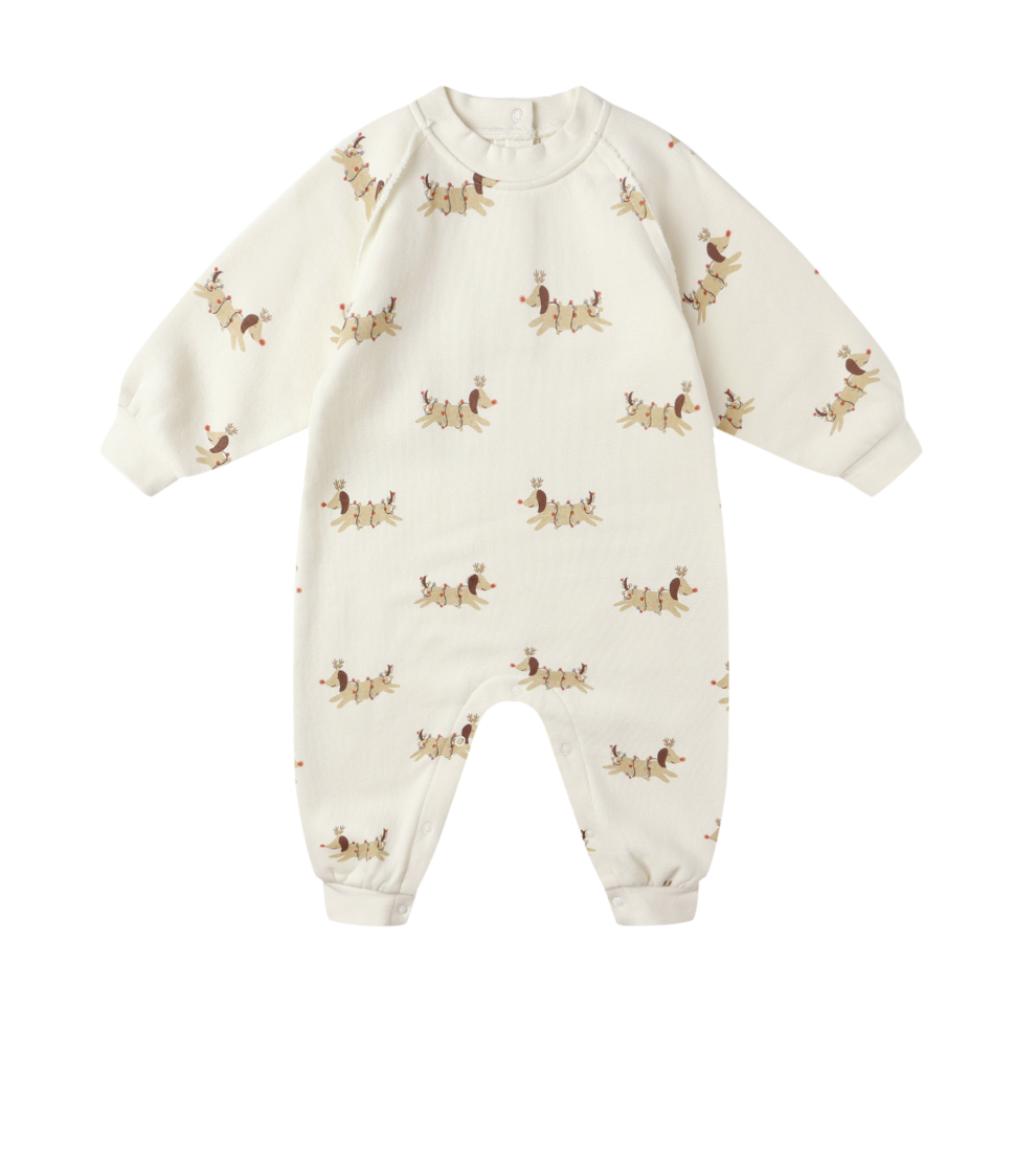 Rylee + Cru Raglan Jumpsuit in Christmas Dogs